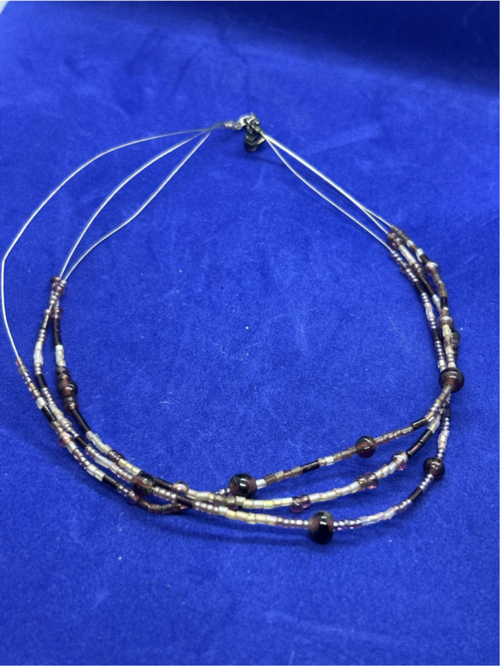Women's Unbranded Multi-Strand Beaded Necklace One Size Purple Clear